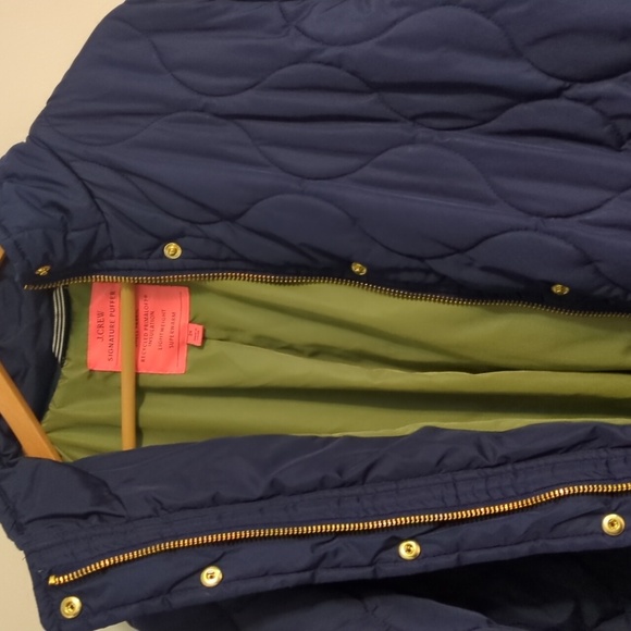 J. Crew Signature Puffer Navy Quilted Comfy Women's Coocon Jacket Winter Sz 2X - Picture 6 of 11